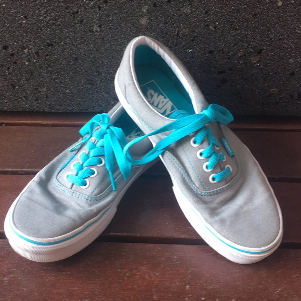 Gray and blue women's vans